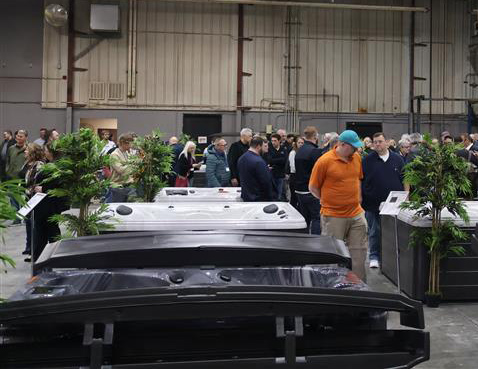 hot tub for sale display on show room